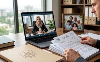 Parent reviews CPS documents while speaking with a lawyer online.