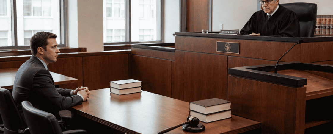 Judge hears a criminal case in court without a witness present.