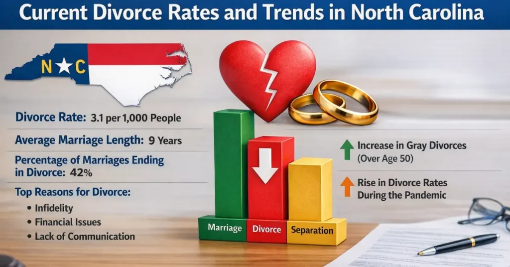 Current Divorce Rates and Trends in North Carolina