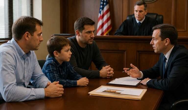 Child custody consultation with a father and attorney