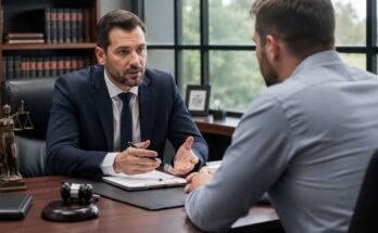 Abilene DWI defense attorney consulting with a client