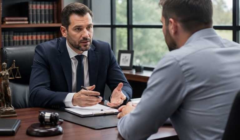 Abilene DWI defense attorney consulting with a client