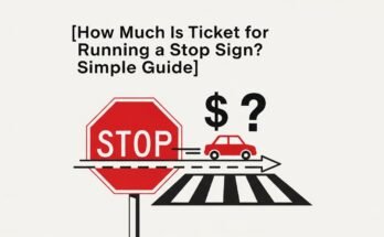 Dashcam view showing a car making a complete stop at a stop sign intersection before proceeding safely.