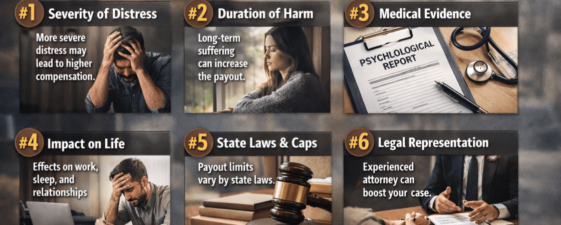 enant stressed about landlord dispute and emotional distress compensation infographic
