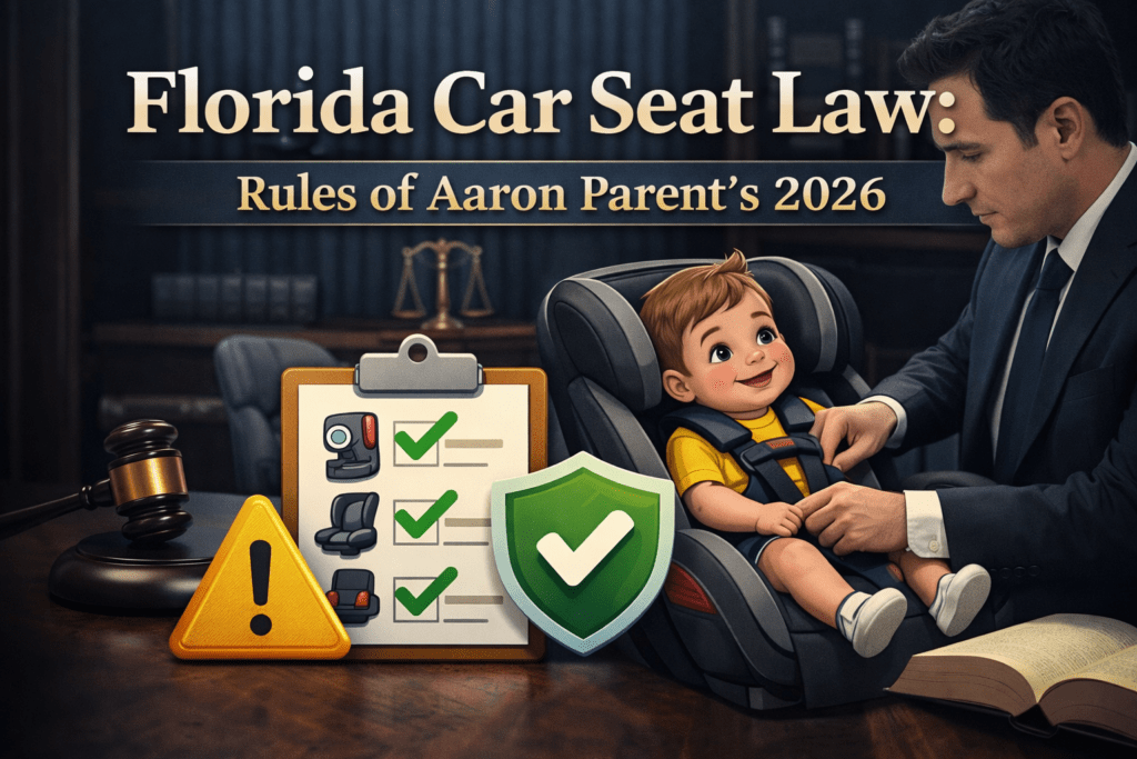 Florida car seat law 2026 guide with child safety seat and legal checklist