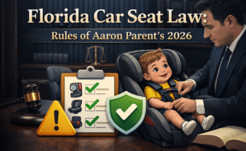 Florida car seat law 2026 guide with child safety seat and legal checklist