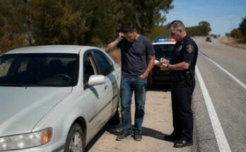 Driver stopped by police during a traffic stop for driving without insurance