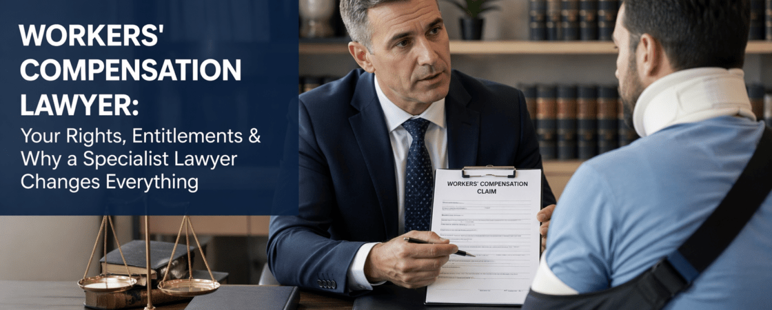 Workers’ compensation lawyer consulting injured client about claim rights and benefits