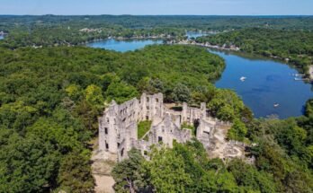Visitors enjoying the rocky river, natural swimming pools, and scenic landscape at Johnson's Shut-Ins State Park Missouri.